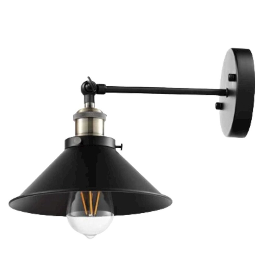 Laboreducer Industrial Plug in Wall Sconce Pendant Lamp Swing Arm Black Set of 3